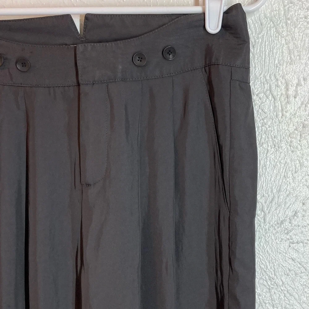 Helmut Lang Dress Pants Gray Tapered Leg Pleated High Waisted Loden size 2 - Picture 5 of 15